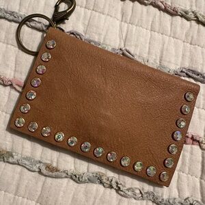 Brown Studded Key & Card Holder